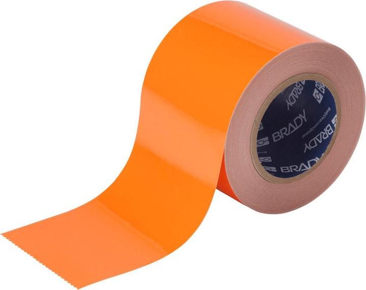 Actual product image Brady B-514, ToughStripe, floor marking tapes, polyester, orange, 76.2mm x 30m (76.20 mm)