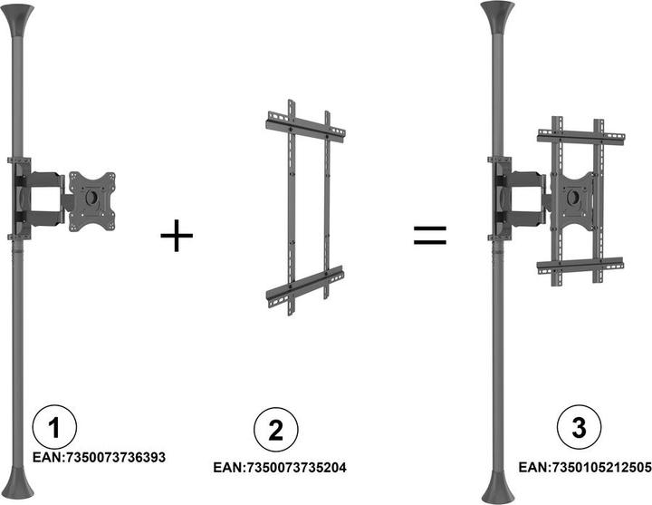 Produktbild Multibrackets Halterung 32"- 60", schwarz, Stahl/Aluminium