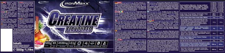 Valori nutrizionali e ingredienti IronMaxx Creatina aromatizzata (1 Pezzo/i, Polvere, 500 g)