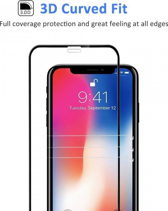 Image du produit Screenguard Apple iPhone X Full Screen Protective Glass 2.5D 9H (1 pièce(s), Apple iPhone X)