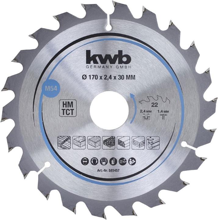 Produktbild kwb Kreissägeblatt HM Mittel Ø 170x30 Z22