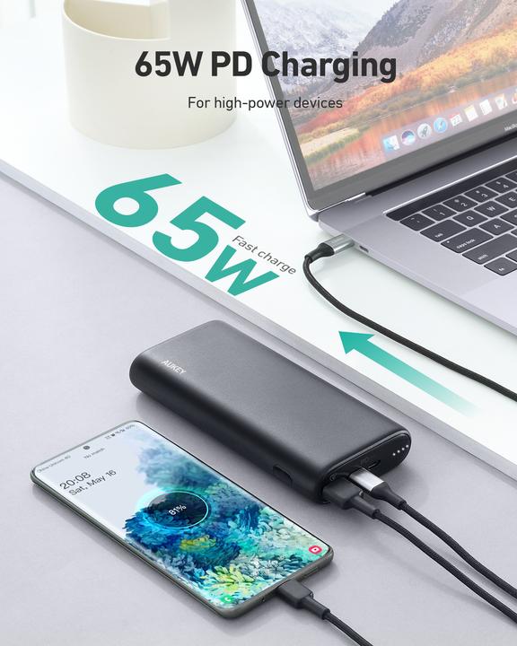 Produktbild Aukey Sprint Go (20000 mAh, 65 W, 74 Wh)