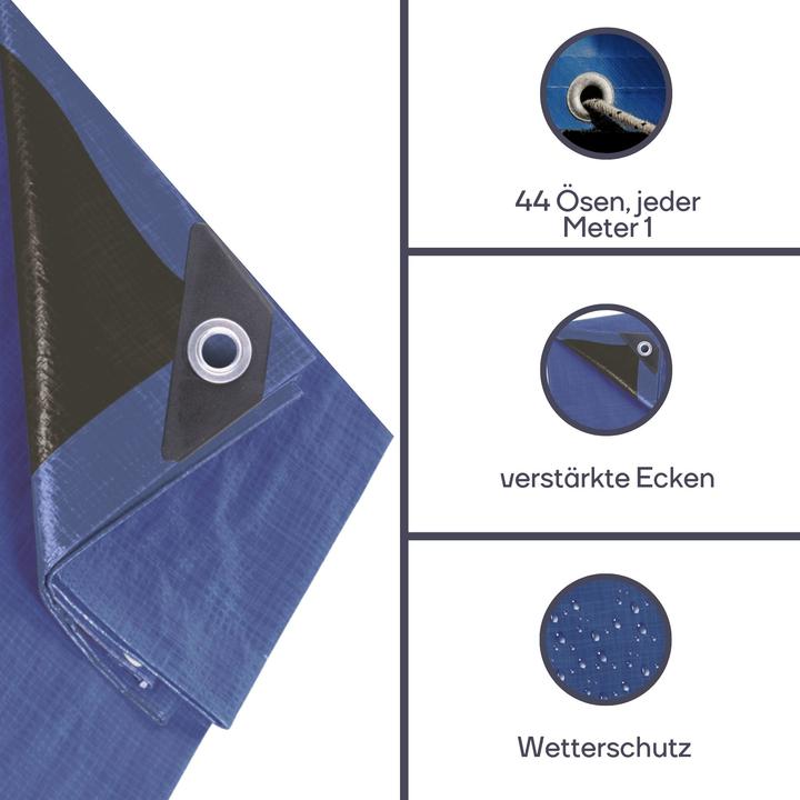 Immagine prodotto Perel Telone - Blu/Nero - Super Resistente (10 x 12 m)