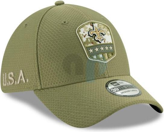 Actual product image New Era 39Thirty NFL Salute to Service New Orleans Saints Cap (54, 55, 56, 57)