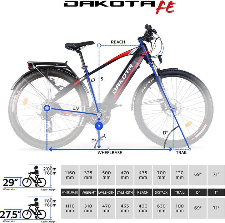 Image du produit Urbanbiker Vélo tout terrain Dakota FE E-Bike Equipped (47 cm)