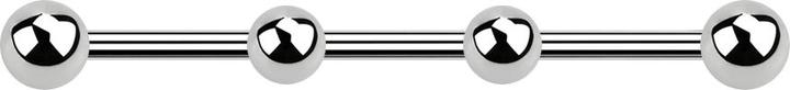Image du produit Star Piercing Barbell argent deux boules avec deux boules (sans laiton)