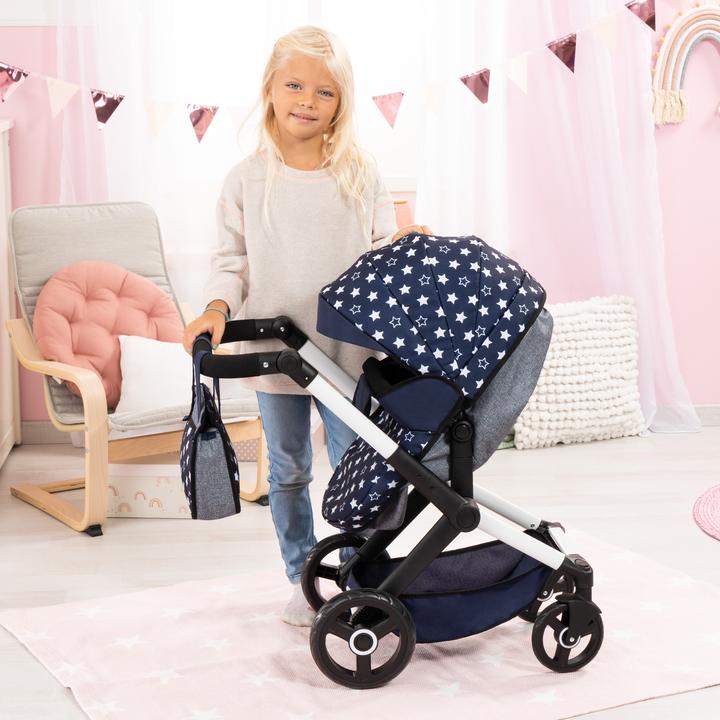 Actual product image Bayer Design 17015AA Combi Poppenwagen Xeo, tas, blauw, sterren