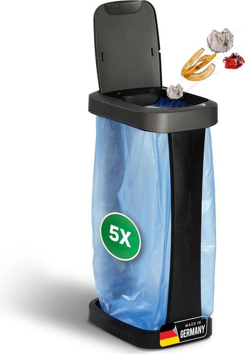 Actual product image Novaliv 5er-Set Müllsackständer mit Deckel für 70L-120L Müllsäcke, extra Robust & fester Stand Outdo (120 l)