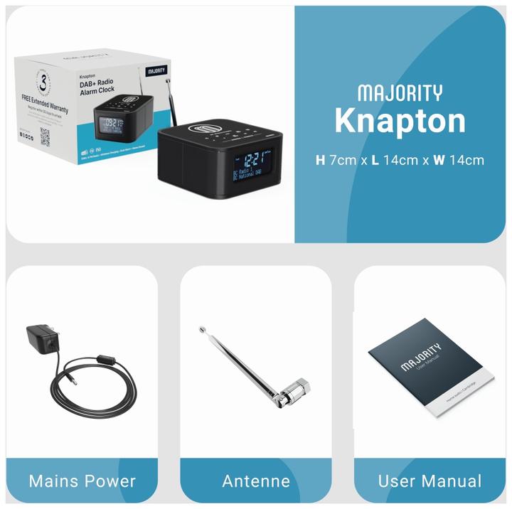 Actual product image Majority Knapton DAB+ Radio mit Qi Ladefunktion (VHF, DAB+, Bluetooth)