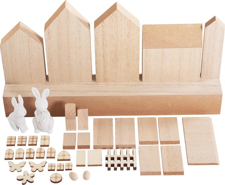 Produktbild VBS Holz-Bausatz "Häuserreihe", 40-tlg
