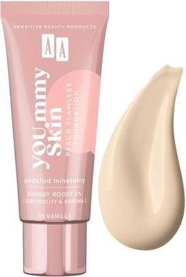 Actual product image Oceanic AA Yoummy Skin Peach Flawless Foundation podkład mineralny dodający blasku 01 Vanilla 30ml (01 Vanilla)