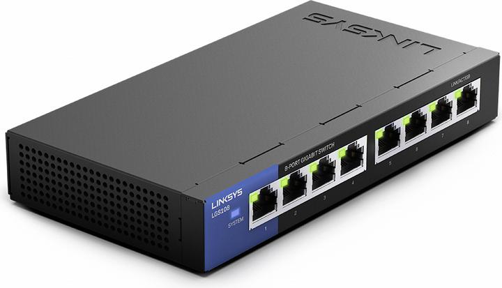 Actual product image Linksys Unmanaged Gigabit Switch 8-Port (8 Ports)