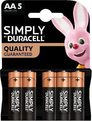 Image du produit Duracell Pile Stilo AA Simply LR6 MN1500 1Cnf/5pz (5 pcs, AA)