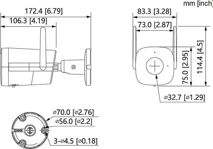 Produktbild Dahua DH-IPC-HFW1430DT-STW 4MP IR Fixed-focal WiFi Bullet Network Camera