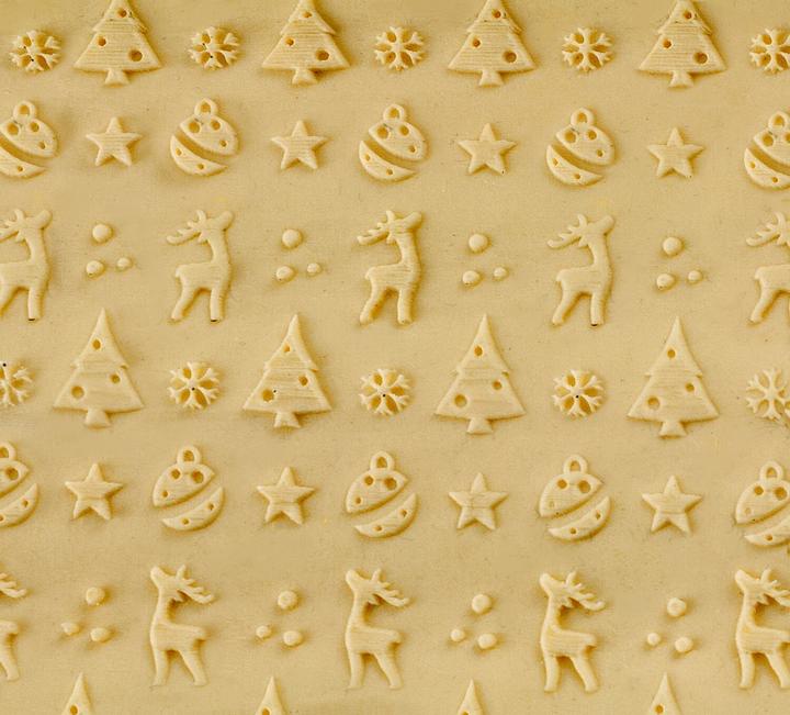 Produktbild Ibili Teigroller Holz mit X-MAS Deko 39,5 x 5 cm Zum dekorieren von Teigen und Gebäck