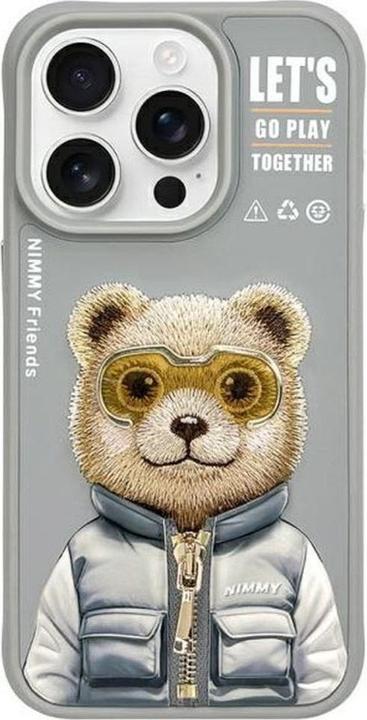 Produktbild Nimmy case iPhone 15 Pro Max 6.7" gray Cool&Cute 2.0 Bear (Apple iPhone 15 Pro Max)