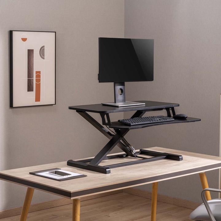 Produktbild Wiltec Schreibtischaufsatz Tastaturablage 80x40cm Höhenverstellung Stehsitz Pult