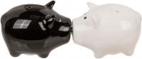 Produktbild G. Wurm Salz/Pfefferstreuer Schweine mit Magnetnase, 2-er Set, aus Keramik schwarz, weiss (B/H/T) 7x5x5cm (Salz)