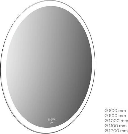 Produktbild Emco MI 310+ LED-Lichtspiegel, rund, Lichtausschnitt umlaufend, Touch-Bedienfeld, 109