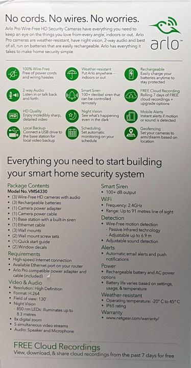 Produktbild Arlo Pro - 3er-Set (1280 x 720 Pixels)