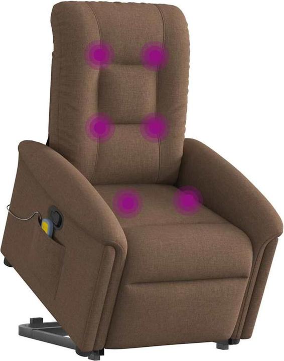 Immagine prodotto VidaXL Poltrona massaggiante con ausilio stand-up in tessuto marrone
