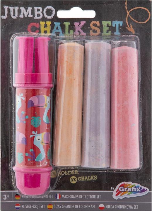 Actual product image Grafix Jumbo chalk holder + chalk, 3pcs. (Multicoloured, 3 x)