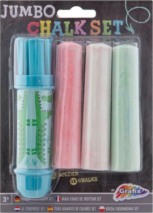 Actual product image Grafix Jumbo chalk holder + chalk, 3pcs. (Multicoloured, 3 x)