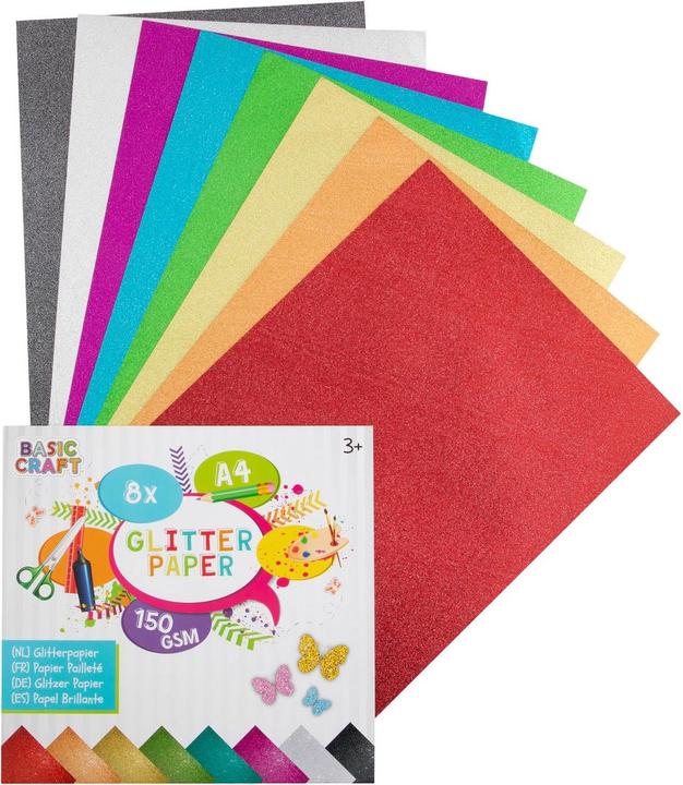 Actual product image Grafix Glitter paper A4 8 sheets, 150 g / m² (150 g/m², 8 x)