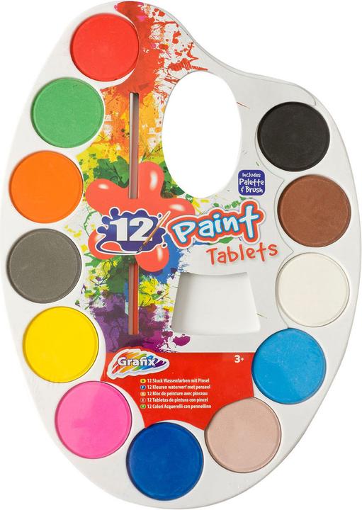 Image du produit Grafix Palette d'aquarelle, 12 couleurs
