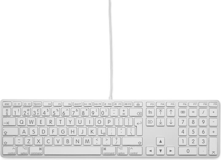 Actual product image LMP Large Font USB Keyboard 110 keys wired USB keyboard with 2x USB and aluminum upper cover - UK Englis (Eng. Int., Cable)