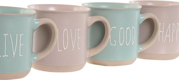 Actual product image Esprit Satz von 4 Henkelbechern Home Blau Rosa Steingut 355 ml 9,7 x 7 x 9,2 cm (355 ml, 4 x)