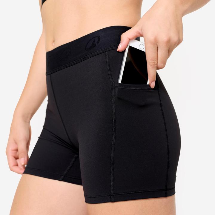 Image du produit Domyos Short de fitness training avec ceinture élastiquée, noir (L)