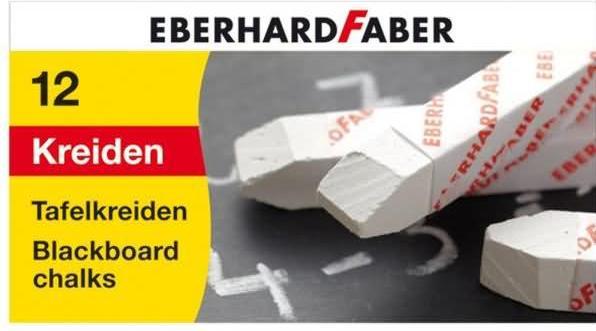 EberhardFaber Blackboard chalk 12er cardboard case, white (White, 12 x)