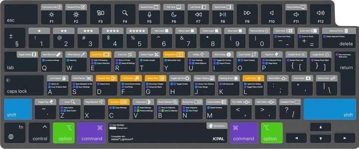 Produktbild JCPAL Verskin Lightroom Shortcuts Keyboard Cover for MacBook Air 13" (M2 2022 / M3 2024) / Pro 14"/16" (M1