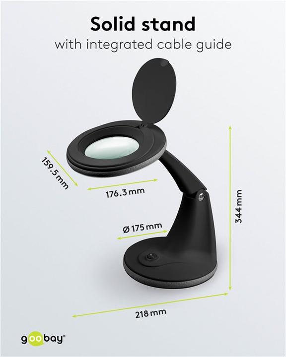 Actual product image Goobay LED stand magnifier lamp, 6 W, black