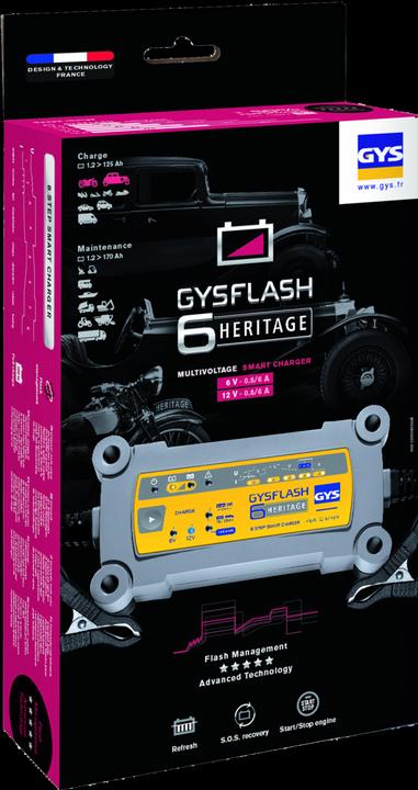 Productafbeelding GYS Lader FLASH HERITAGE 6A (12V, 6V, 6 A)