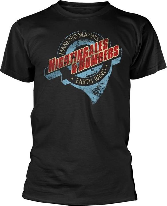 Manfred Mann`s Earth Band Manfred Mann's Earth Band T Shirt Nightingales & Bombers Official Mens Black S (S)