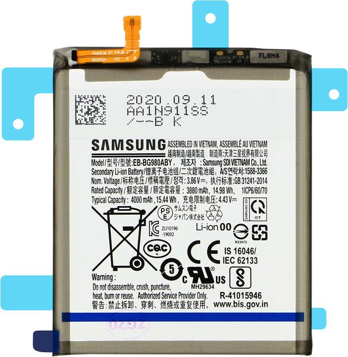 Actual product image Samsung EB-BG980ABY 4000 mAh battery pack