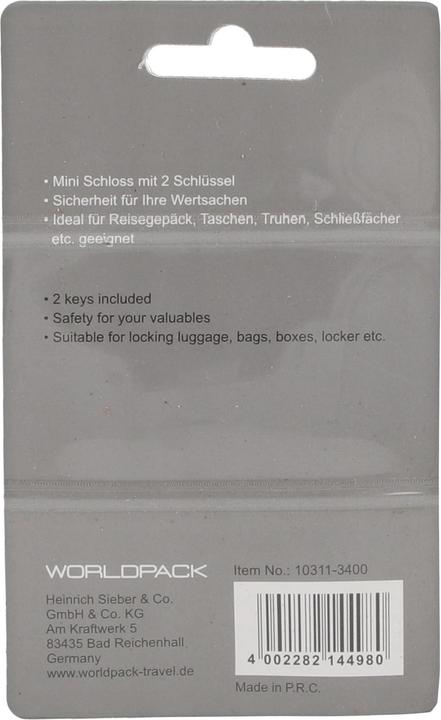 Immagine prodotto Worldpack Accessori da viaggio Blocco bagagli 3 cm