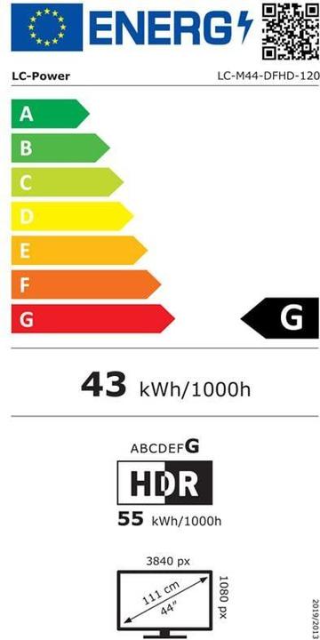 Etichetta energetica LC-Power LC-M44-DFHD-120 (3840 x 1080 pixel, 43.80")