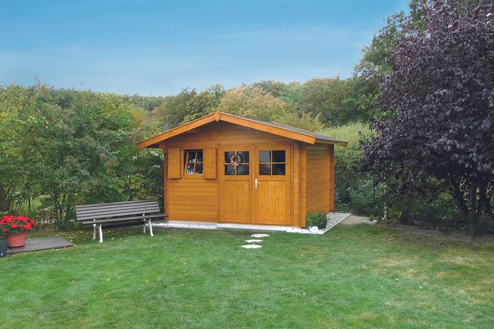 Produktbild Weka Holzbau Blockbohlenhaus mit Fussboden 340 x 250 cm
