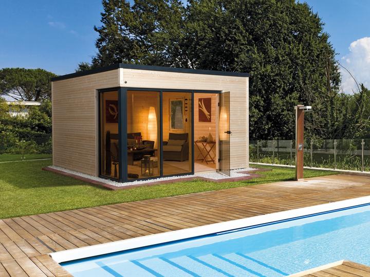 Actual product image Weka Holzbau Garden shed weka design house Cubilis 412 size 1 with self-adhesive roof foil and floor 380 x 300 cm