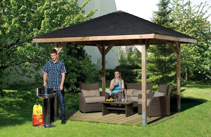 Actual product image Weka Holzbau Pavilion weka Paradise size 2 257 x 257 cm nature (333 cm, 333 cm)
