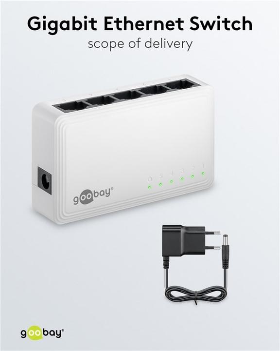 Produktbild Goobay 5-Port Gigabit Ethernet Netzwerk-Switch (5 Ports)