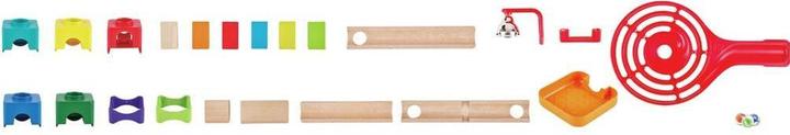 Actual product image Hape Two lane marble run with dominoes