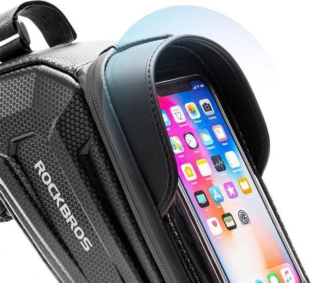 Produktbild Rockbros B68 armored bicycle bag with phone cover 1.5l - black (1.70 l, Gepäckträgertasche)