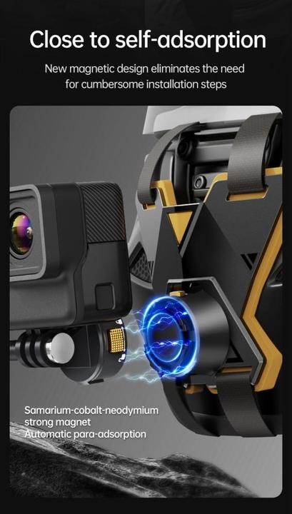 Actual product image Ueli Express Magnetic helmet holder with quick-release fastener (Hero 9 Black, Hero 10 Black, Hero 11 Black, Hero 12 Black, Hero 13 Black)