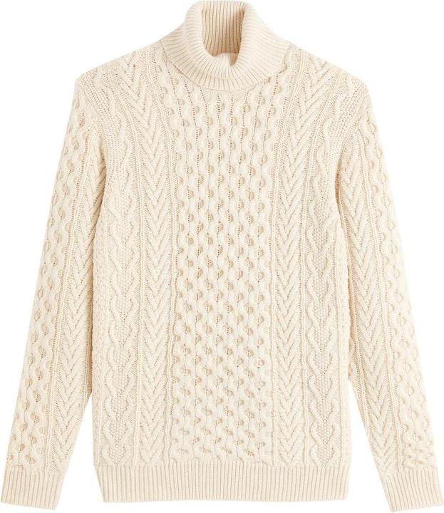 Produktbild La Redoute Collections Rollkragenpullover mit Zopfmuster (M)