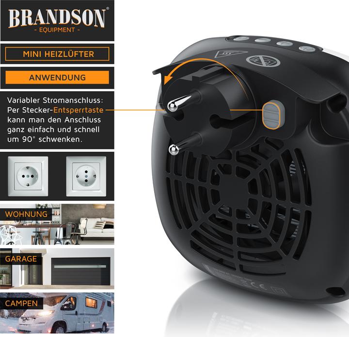 Actual product image Brandson Mini fan heater sockets (700 W)