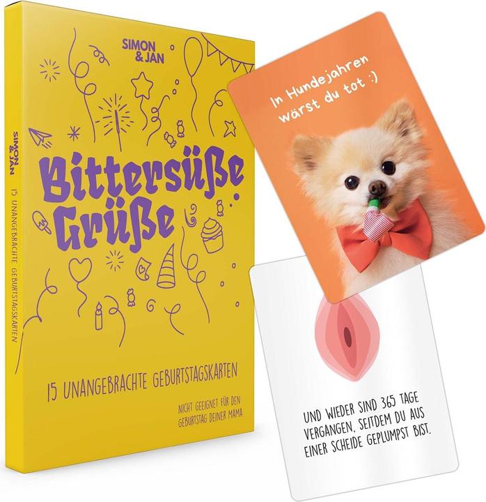 Produktbild Simon & Jan Geburtstagskarten Bittersüsse Grüsse (15 Stk.)